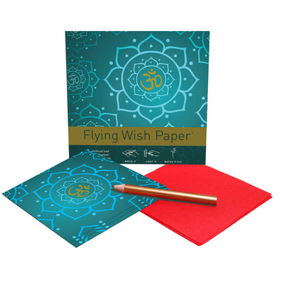 "Golden Om" Flying Wish Paper (Mini with 15 Wishes + Accessories)