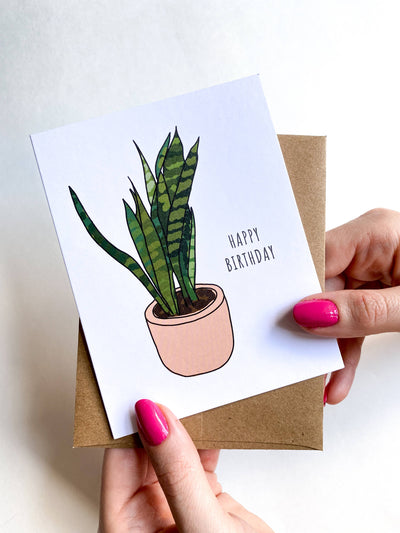 Snake Plant Happy Birthday Card