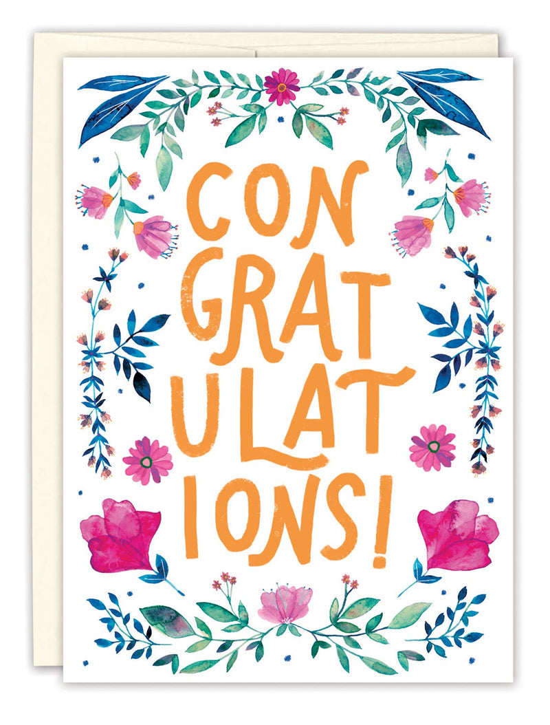 Congrats Floral Graduation Card