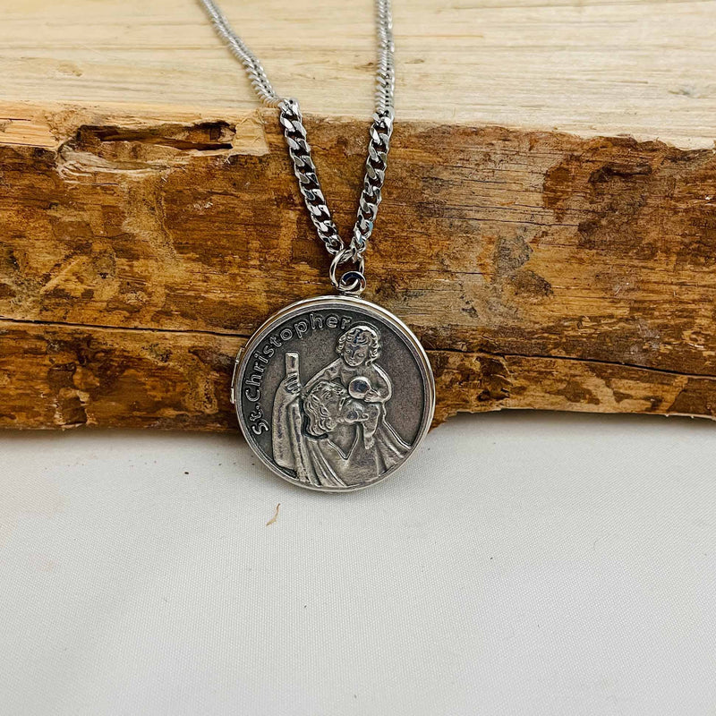 St. Christopher Locket with Chain