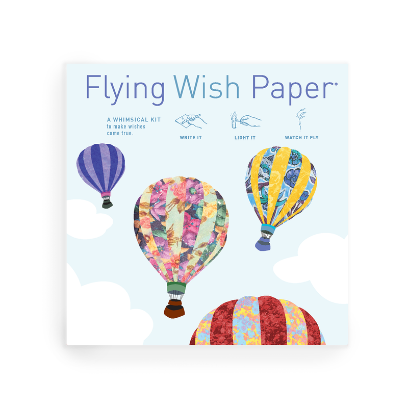 "Hot Air Balloons" Flying Wish Paper (Large Kit with 50 Wishes + Accessories)