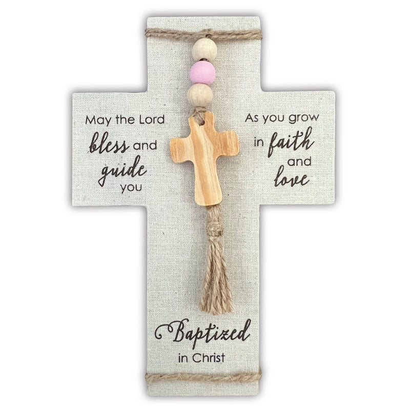 "Baptized in Christ" Fabric Cross