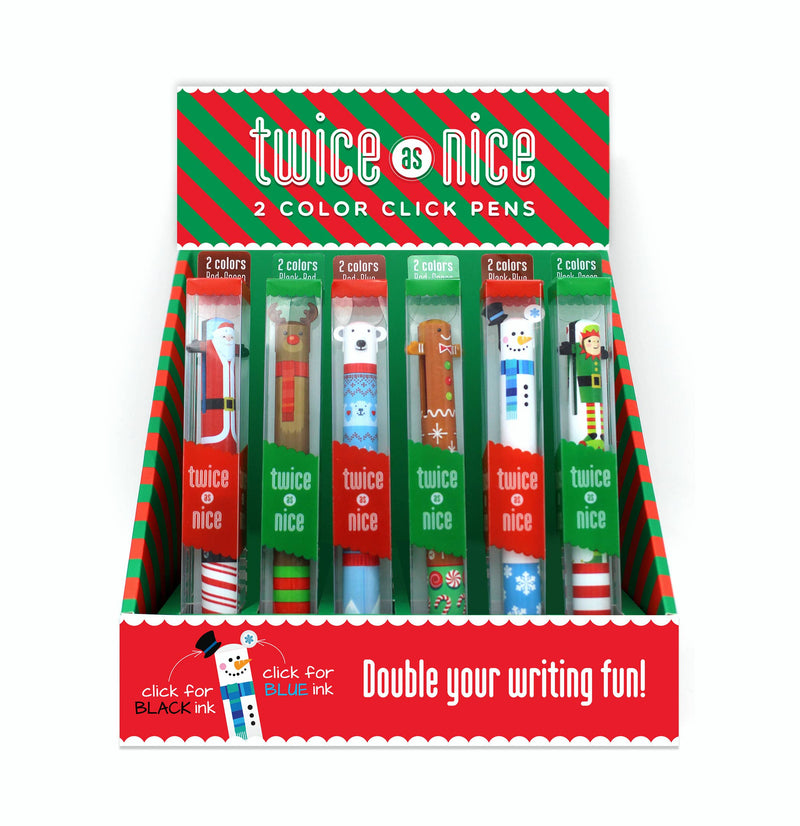 "Twice As Nice" 2 Color Christmas Holiday Click Pen