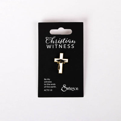 Cross with Graduation Cap Lapel Pin