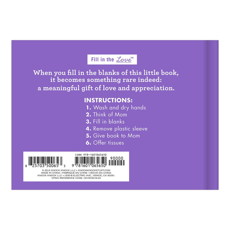 "What I Love about Mom"  Fill in the Love® Book