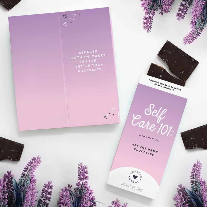 "Self Care 101" Greeting Card + Chocolate Bar ALL-IN-ONE!