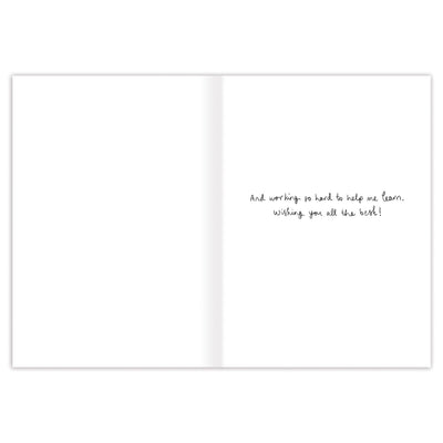 "Thank You For Being My Teacher" Greeting Card