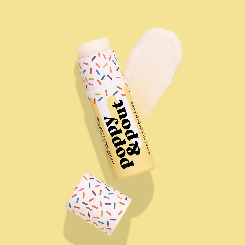 Poppy & Pout Birthday Confetti Cake Lip Balm - Yellow