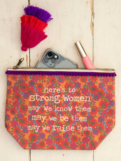 "Here's To Strong Women" Canvas Pouch