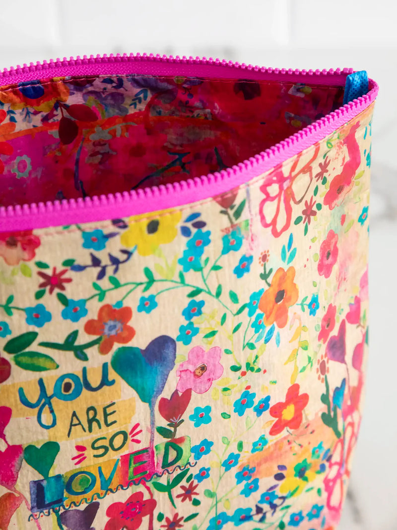 "You Are So Loved" Recycled Zipper Pouch