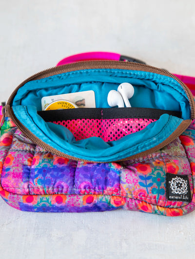 Puffy Fanny Pack - Floral Border