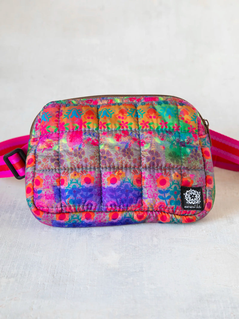 Puffy Fanny Pack - Floral Border