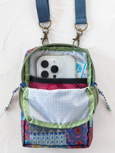 Blue Patchwork 8-in-1 Pocket Crossbody