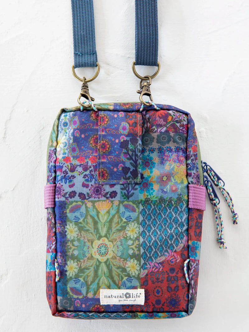 Blue Patchwork 8-in-1 Pocket Crossbody