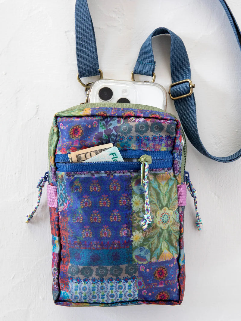 Blue Patchwork 8-in-1 Pocket Crossbody