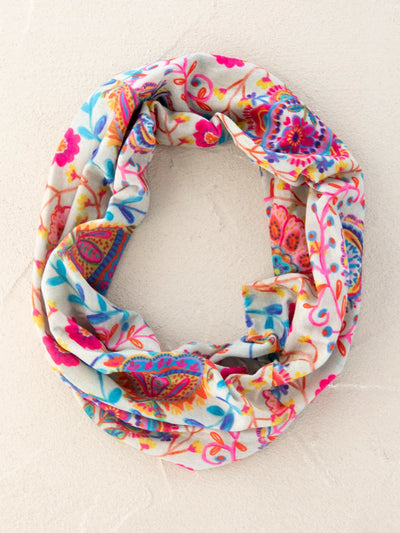 Half Boho Bandeau® Headband - Pink Folk Flower