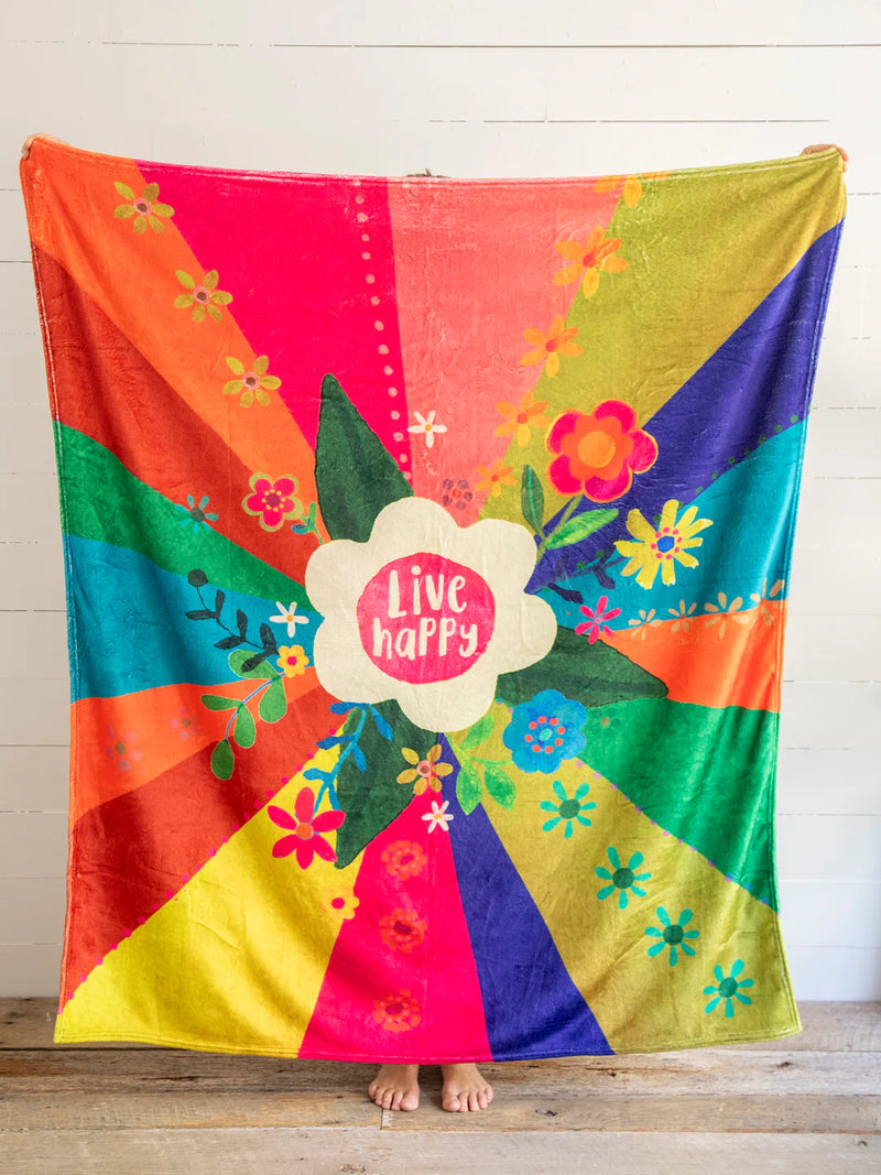 "Live Happy" Cozy Blanket
