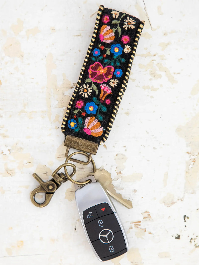 Embroidered Key Fob - Black