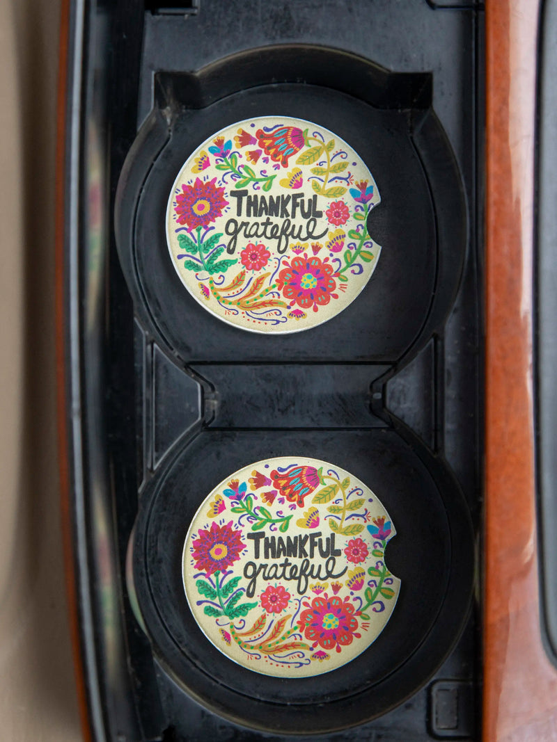 "Thankful Grateful" Car Coasters