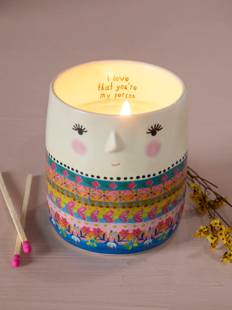 Secret Message Mug Candle - Folk Lady