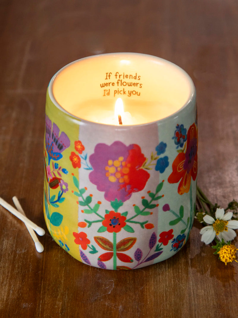 Secret Message Mug Candle - If Friends Were Flowers