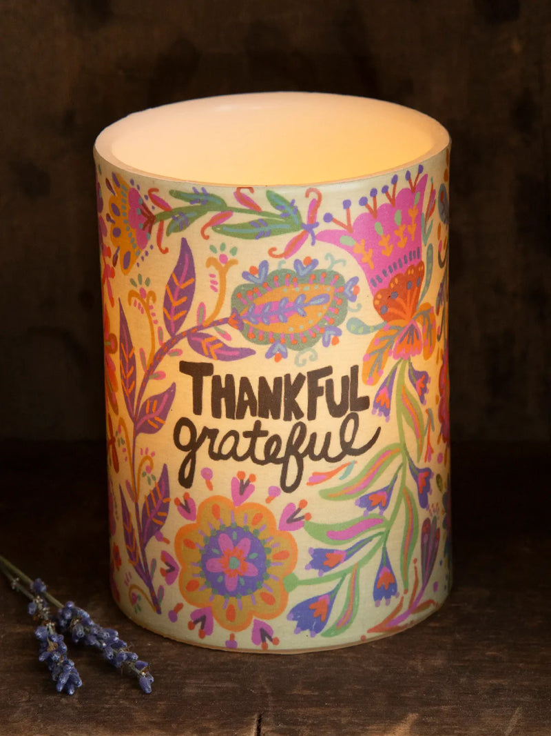 "Thankful Grateful" Flameless Candle