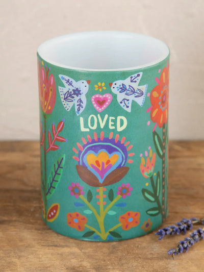"Loved" Flameless Candle