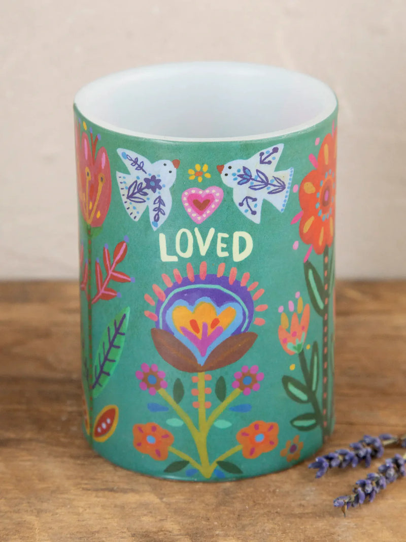 "Loved" Flameless Candle
