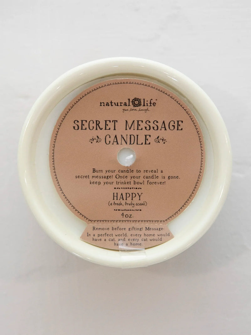 "...Every Cat Would Have A Home" Secret Message Candle