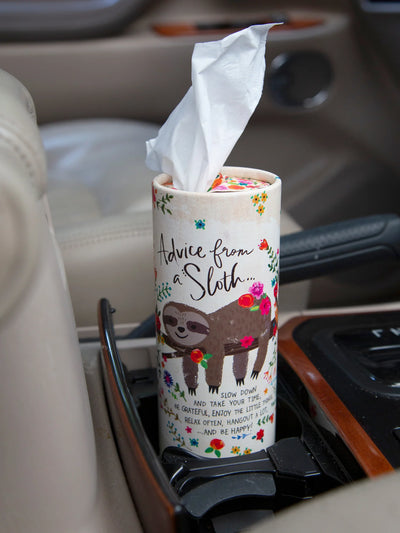 "Advice From A Sloth" Car Tissues - Pks of 3