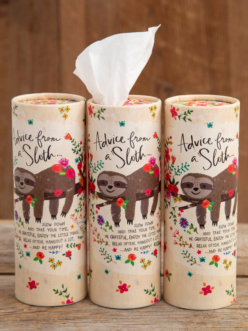 "Advice From A Sloth" Car Tissues - Pks of 3