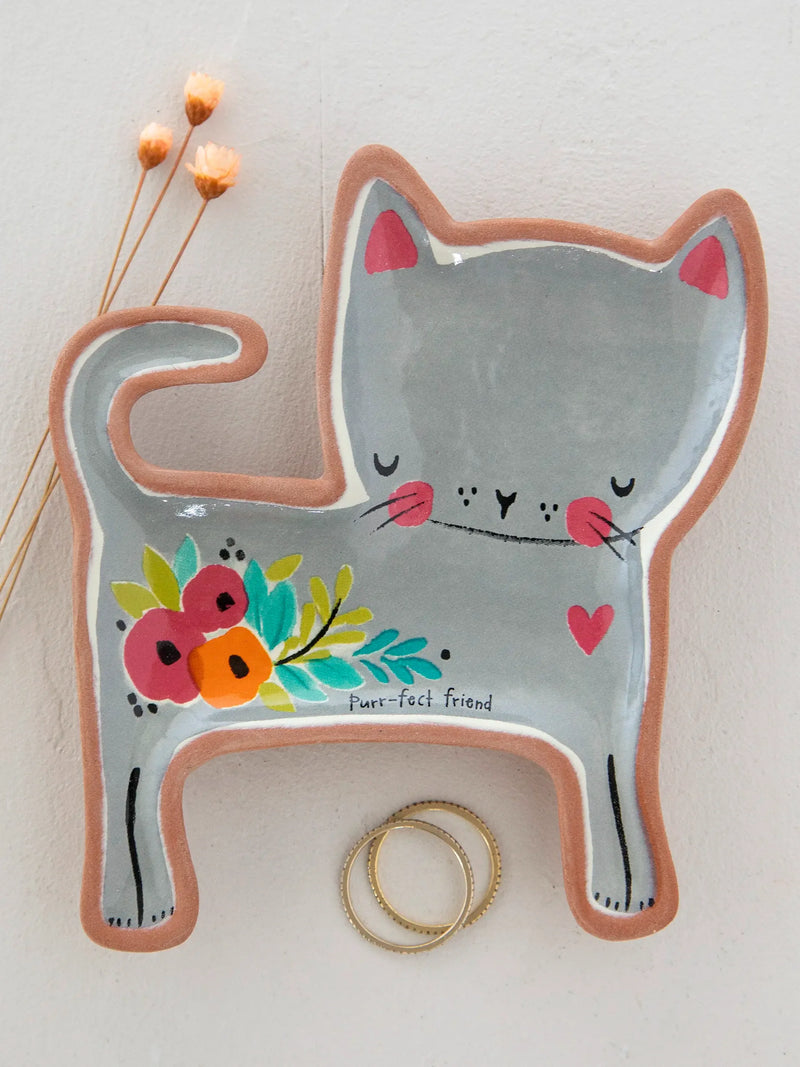 "Purr-fect Friend" Terracotta Cat Trinket Dish
