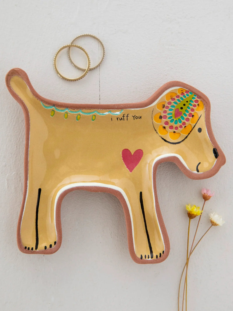 "I Ruff You" Terracotta Dog Trinket Dish