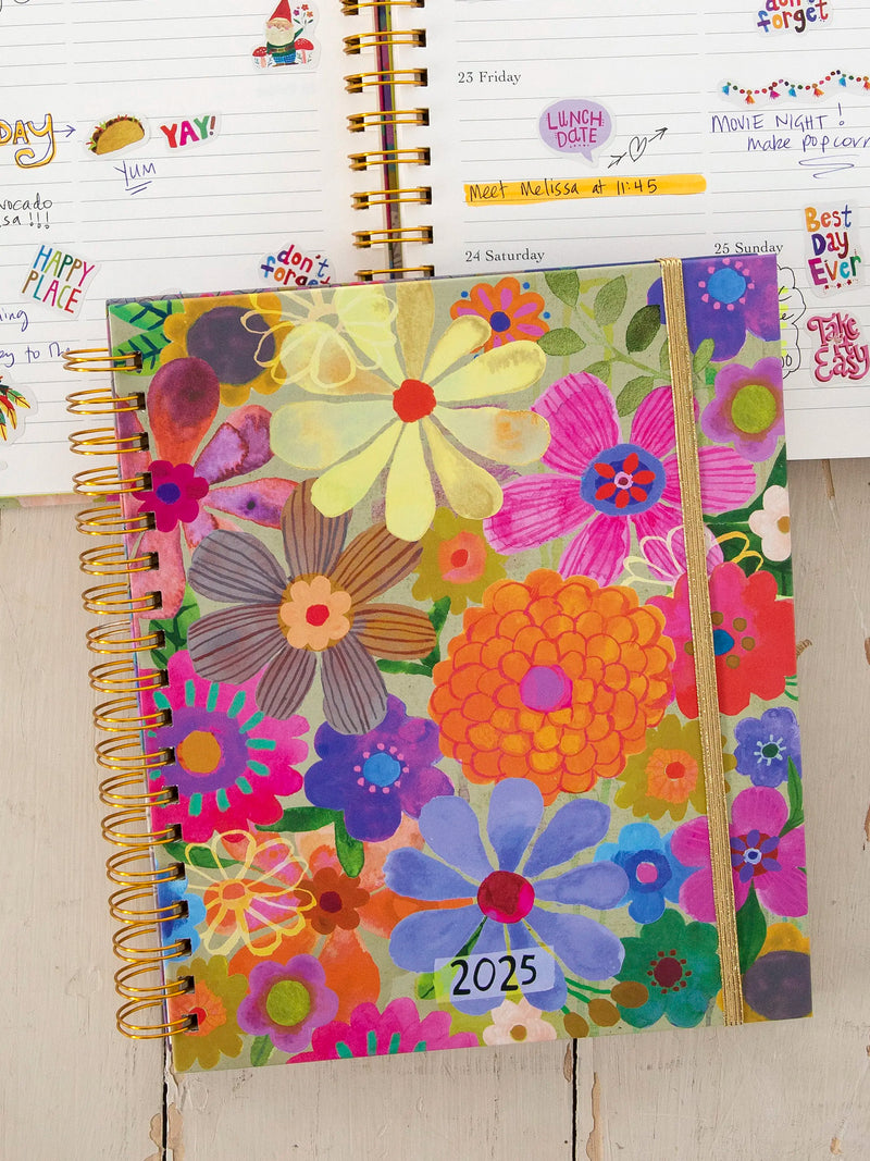 Rainbow Flower Bouquet 2024-2025 17 Month Planner