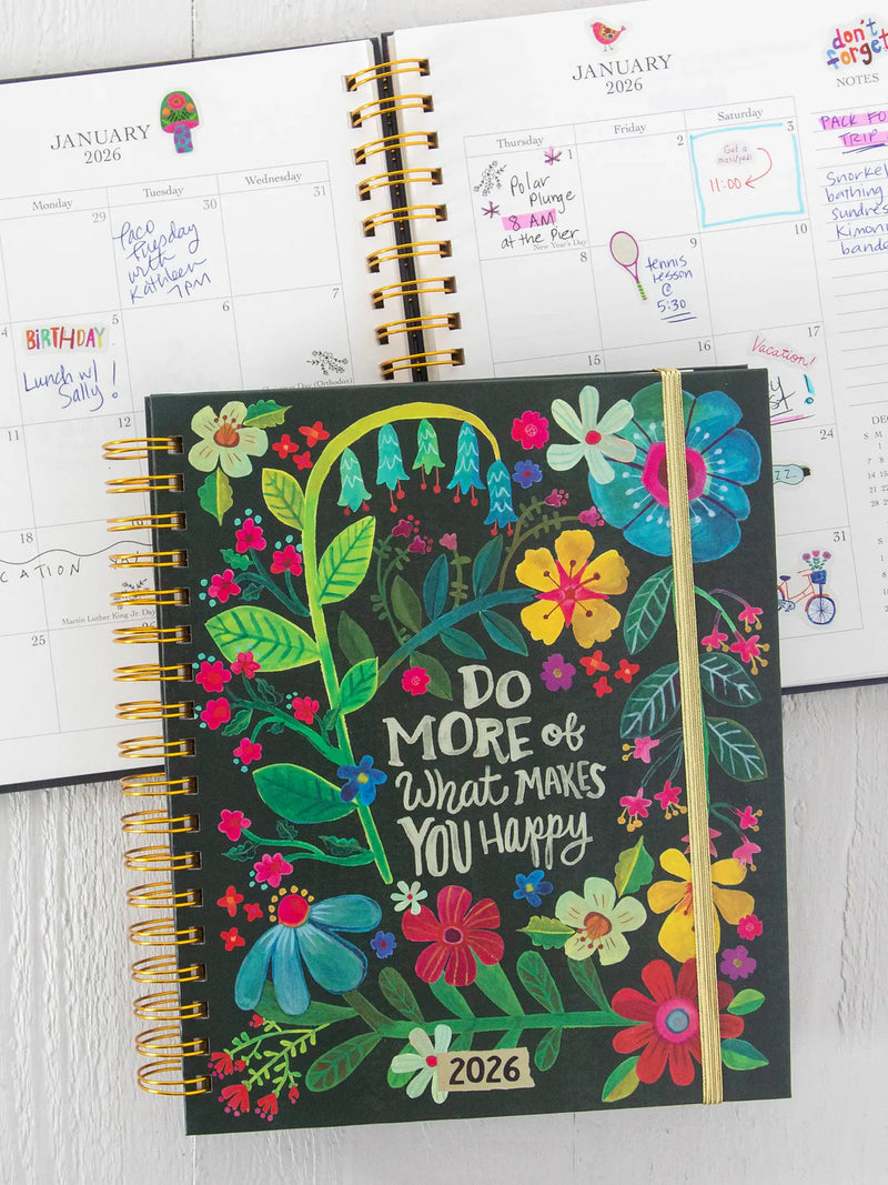 "Do More of What Makes You Happy" 2025-2026 17 Month Planner