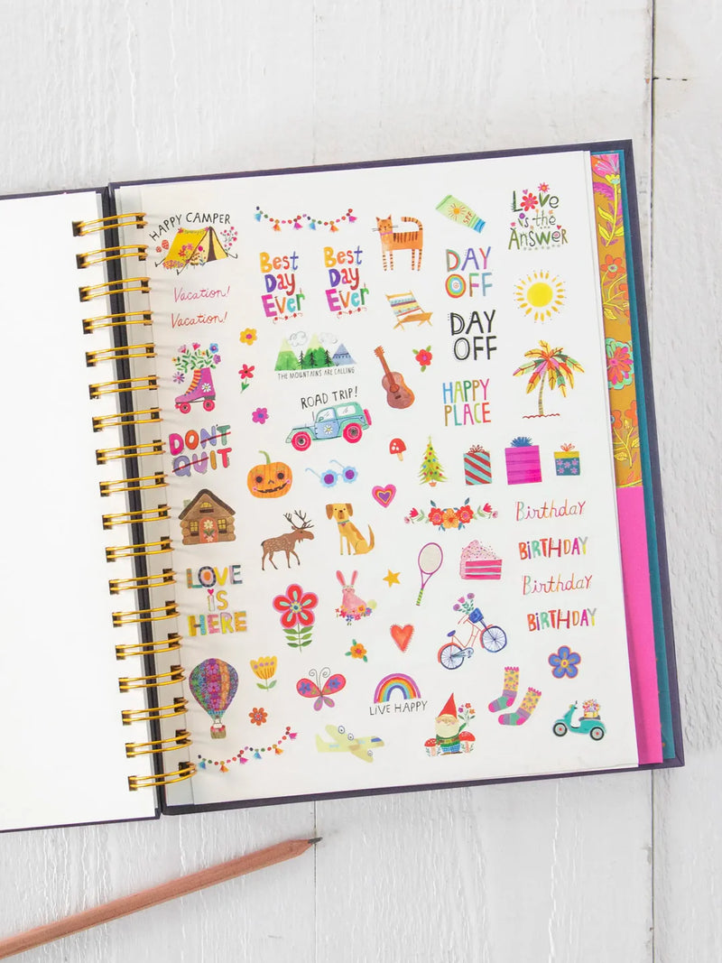 Lilac Folk Flower 2025-2026 17 Month Planner