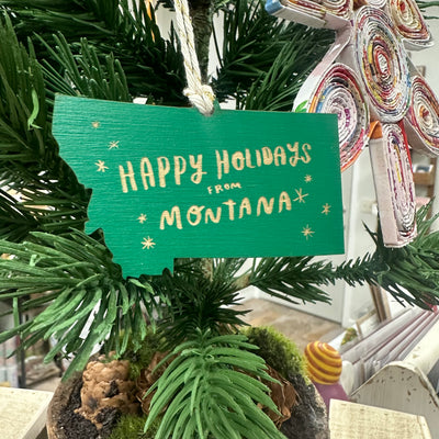 "Happy Holidays from Montana" Christmas Ornament
