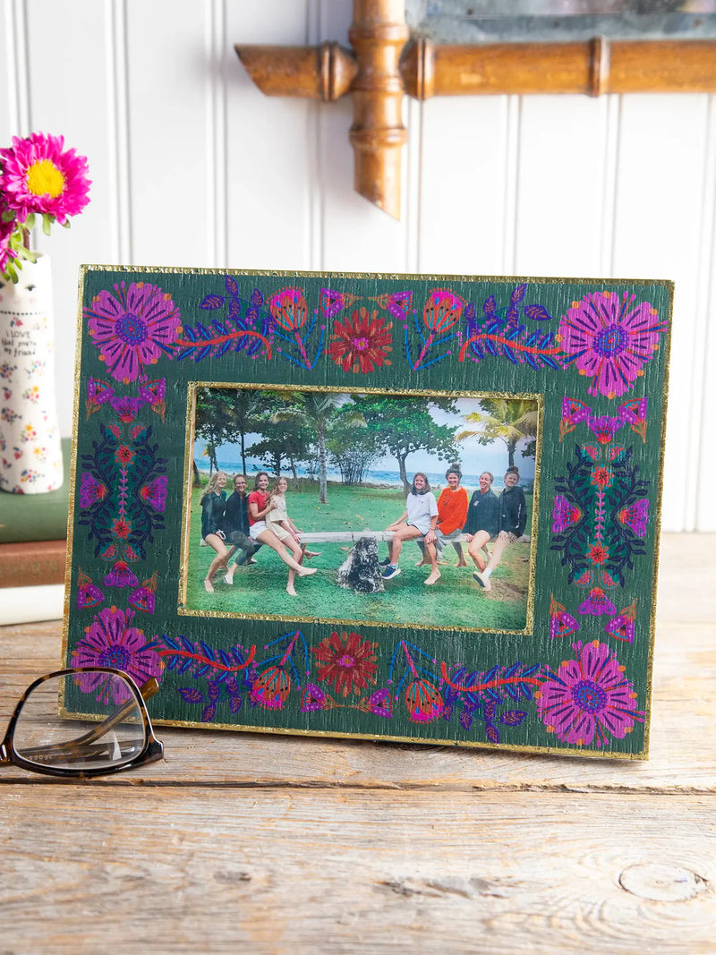 Olive Folk Flower Picture Frame