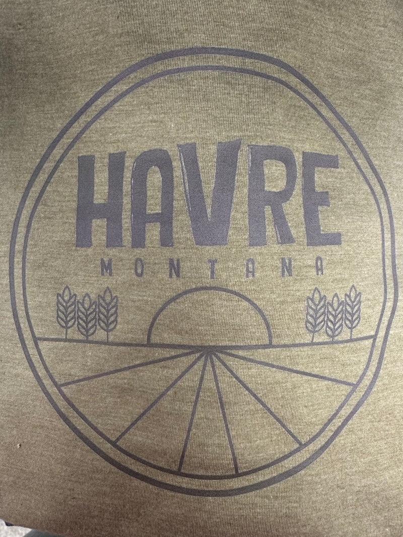 Wheat "Havre, Montana" Unisex T-shirt - Heather Coyote Brown