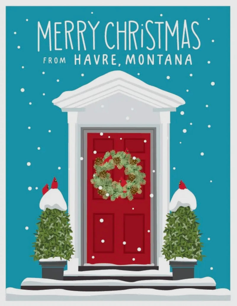 "Merry Christmas from Havre, Montana"- 8 pk Boxed Christmas Cards