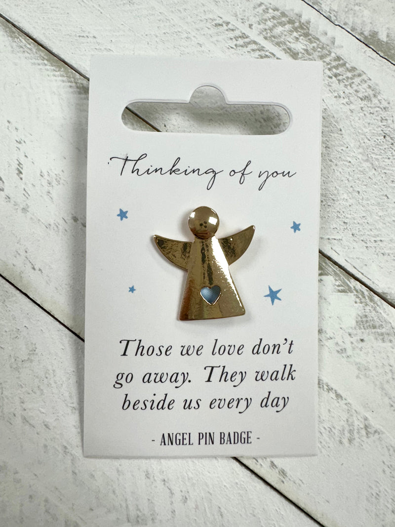 "Thinking Of You" Angel Sentiment Pin