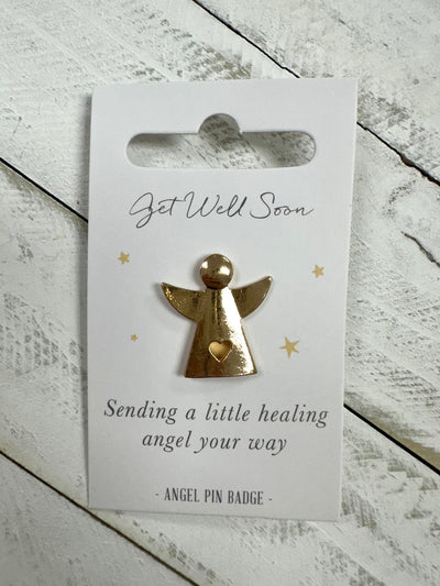 "Get Well Soon" Angel Sentiment Pin