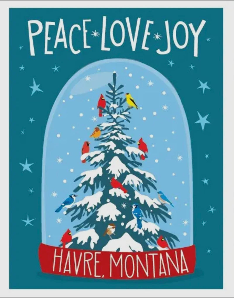 "Peace * Love * Joy Havre, Montana" - 8 pk Boxed Christmas Cards