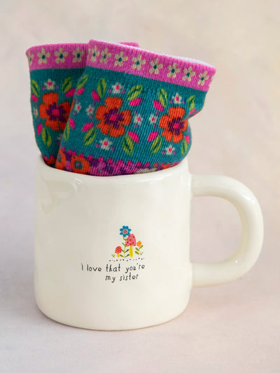 "I Love That You're My Sister" Mug & Sock Gift Set