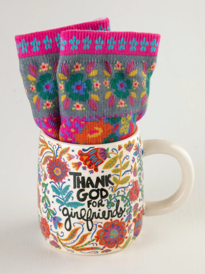 "Thank God for Girlfriends" Mug & Sock Gift Set