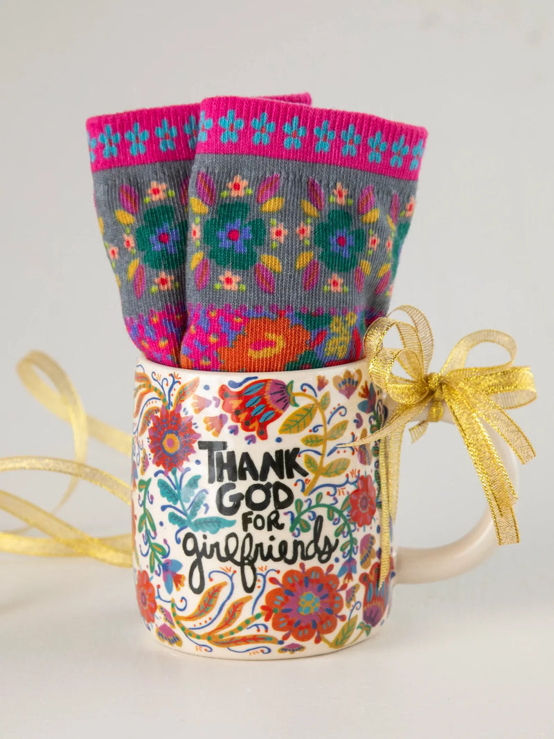 "Thank God for Girlfriends" Mug & Sock Gift Set