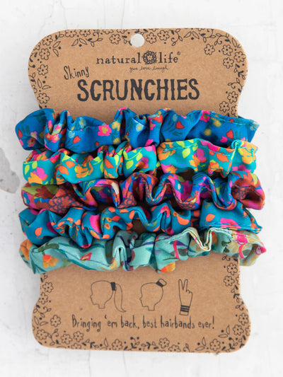 Mixed Print Scrunchies - Blue
