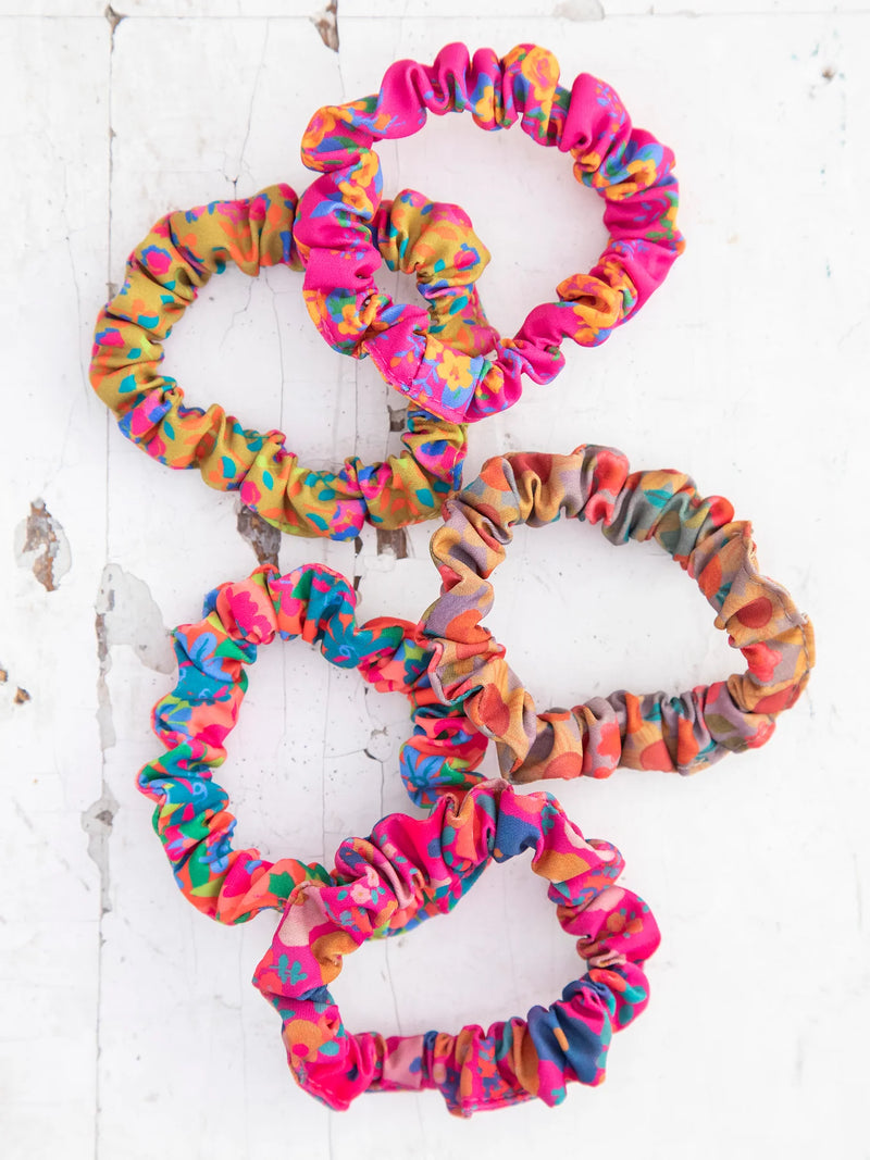 Mixed Print Scrunchies, Set of 5