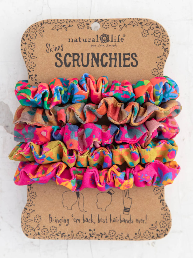 Mixed Print Scrunchies, Set of 5