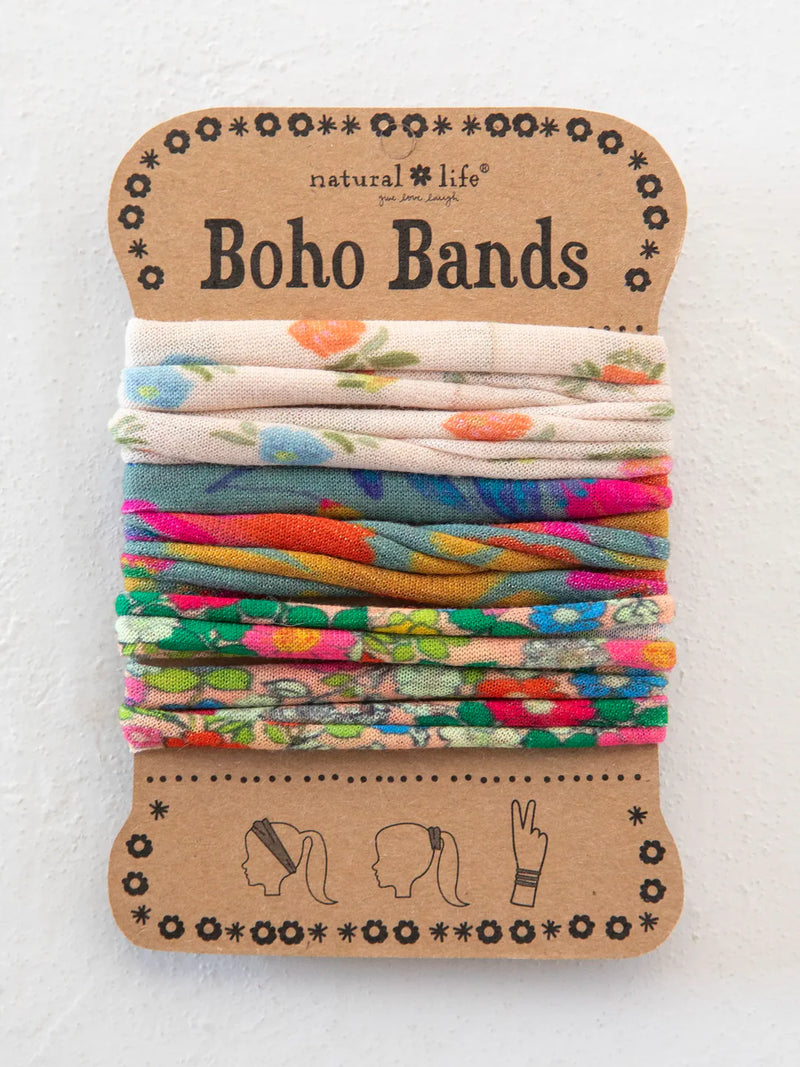 Boho Bands Hair Ties, Set of 3 - Cream Floral